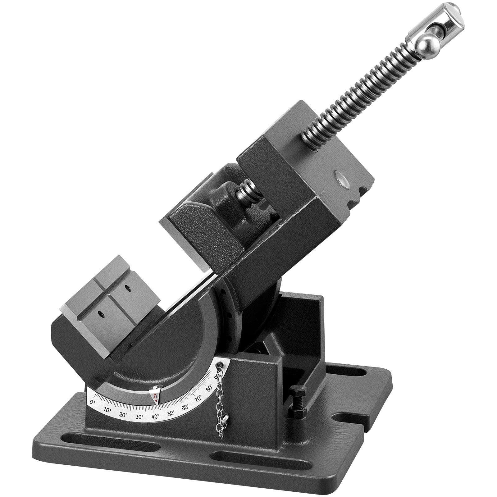 VEVOR Morsa per Trapano a Colonna Inclinabile, Larghezza Ganasce 107,9 mm, Morsa da Banco Portatile Regolabile da 0 a 90°, Struttura in Ghisa Resistente, per Lavorazione del Legno, Nera