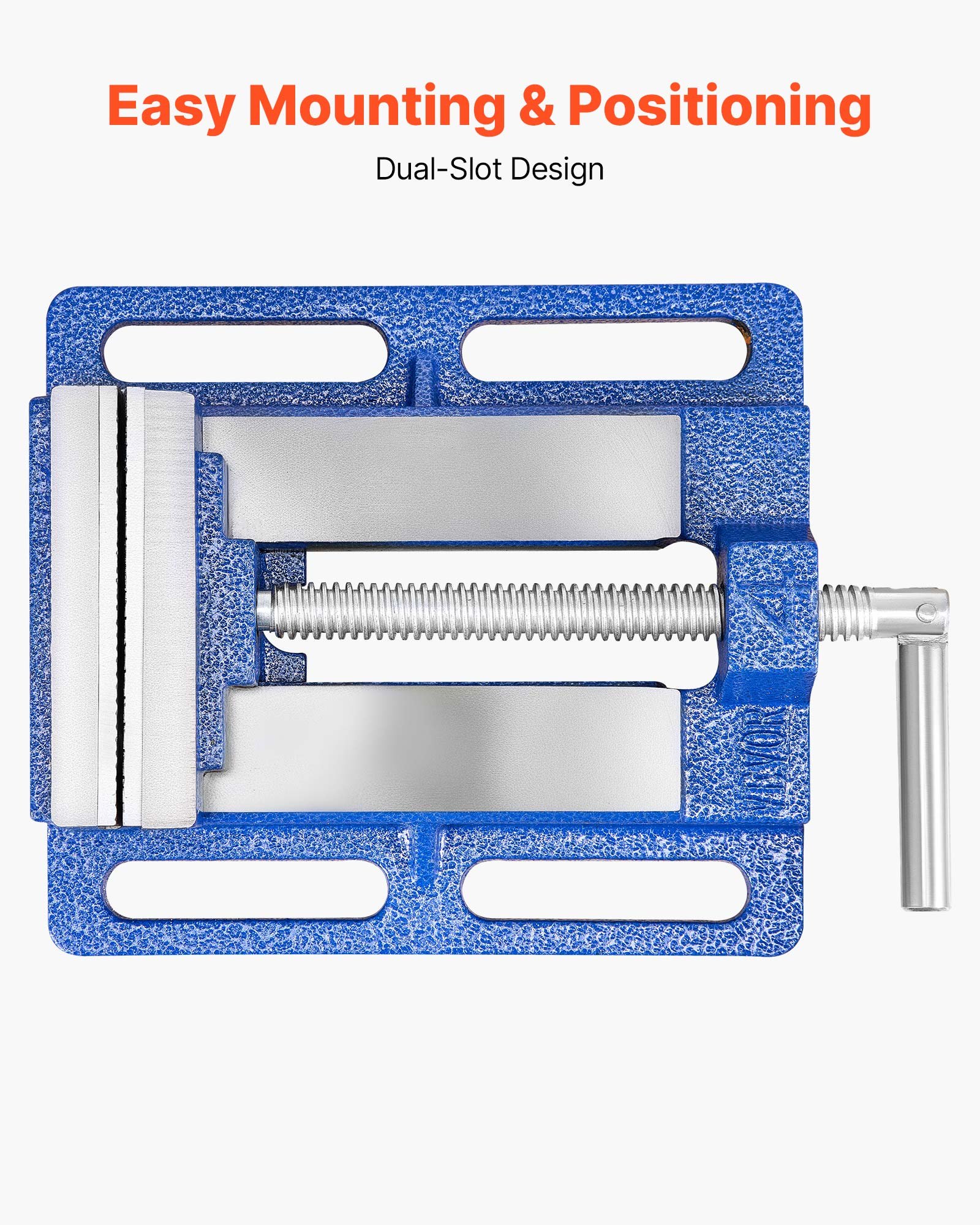 VEVOR Morsa per Trapano a Colonna, Larghezza Ganasce 101,6 mm, Morsa da Banco Portatile, Base Scanalata, Struttura in Ghisa Resistente, per Lavorazione di Legno Metallo, Foratura e Taglio