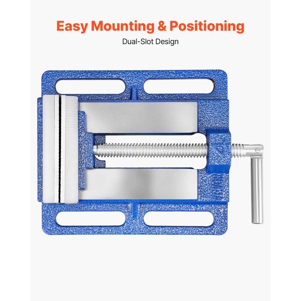 VEVOR Morsa per Trapano a Colonna, Larghezza Ganasce 152,4 mm, Morsa da Banco Portatile, Base Scanalata, Struttura in Ghisa Resistente, per Lavorazione di Legno Metallo, Foratura e Taglio
