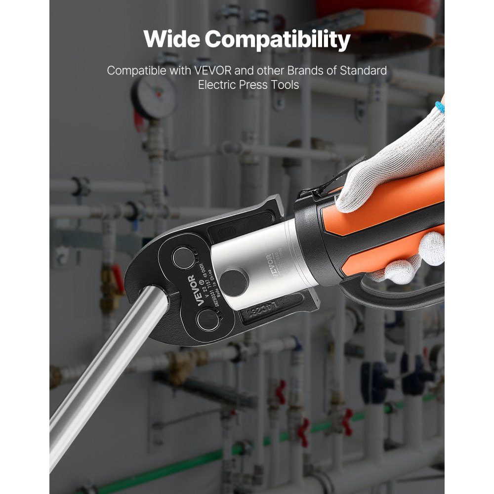 VEVOR Ganascia di Pressatura V22, Ganascia da 22 mm per Tubi in Acciaio Inossidabile a V Attrezzatura per Crimpatura in Acciaio Cementato Compatibili con Utensili di Pressatura Standard