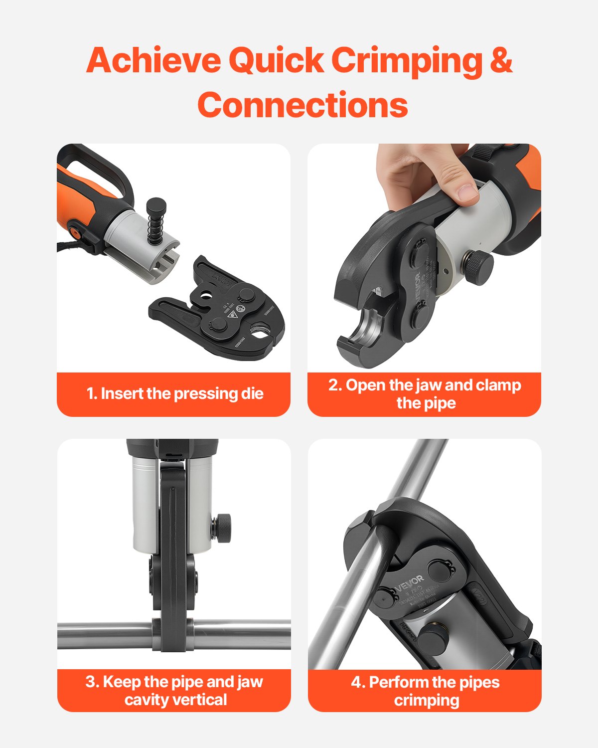 VEVOR Ganascia di Pressatura V22, Ganascia da 22 mm per Tubi in Acciaio Inossidabile a V Attrezzatura per Crimpatura in Acciaio Cementato Compatibili con Utensili di Pressatura Standard