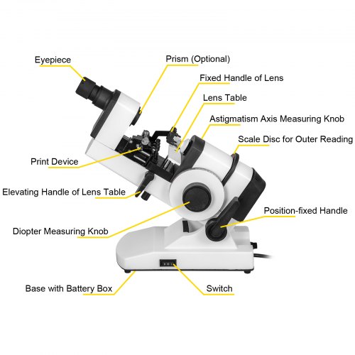 Frontifocometro Ottico Manuale - Misuratore Di Lenti Per Occhiali Portatile Con Display Digitale - Foto 8