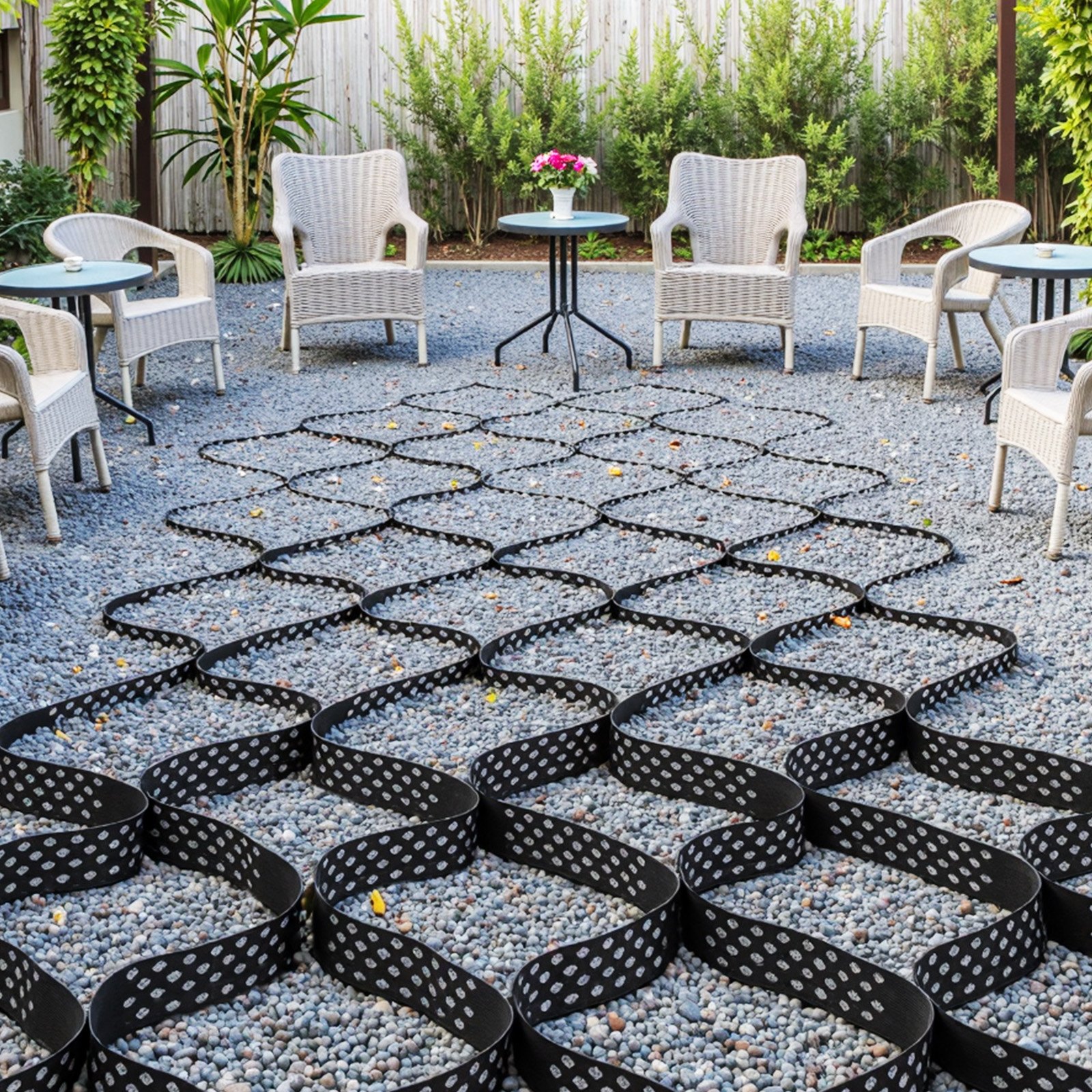 VEVOR Griglia di Ghiaia da Giardino Rete di Ghiaia Profondità 75 mm Spessore 1,5 mm 5200 x 2700 mm, Contenimento del Terreno Erboso, Griglia per Erbe Stabilizzazione, Giardino, Parco