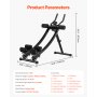 VEVOR AB Workout Machine, Attrezzatura per Core Allenamento Addominale a Doppio Binario , Capacità 200 kg, Allenamento Forza Ab Cruncher, Attrezzo Pieghevole Regolabile per Palestra Esercizi Fitness