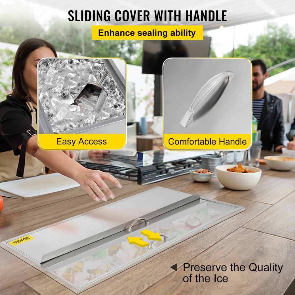 Ghiacciaia Ice Chest Bin 91 X 45 cm Secchiello Ghiaccio Refrigerante Termico