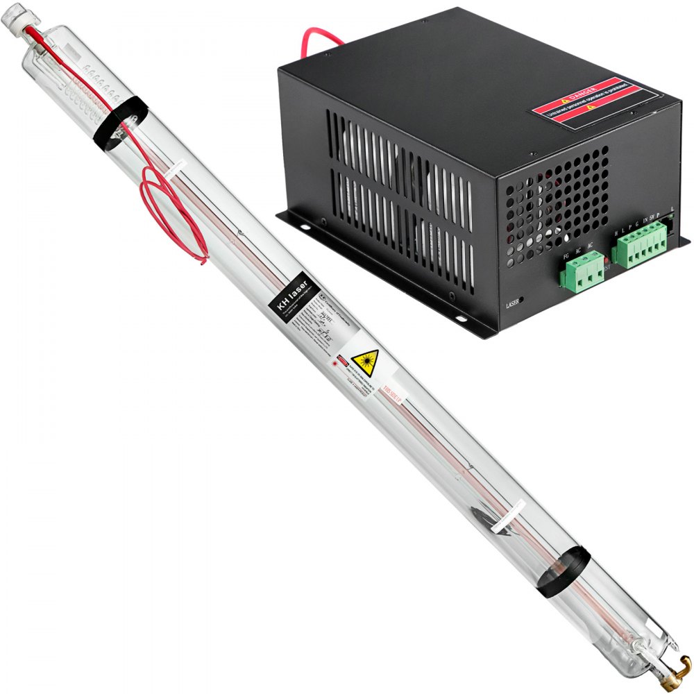VEVOR Laser Tube CO2 con Temoo per Incisione e Taglio Laser, 100 W 1430 mm Tubo Laser e Alimentatore Laser per Macchine per Incisione Laser, Macchine per Marcatura Laser e Macchine per Taglio Laser