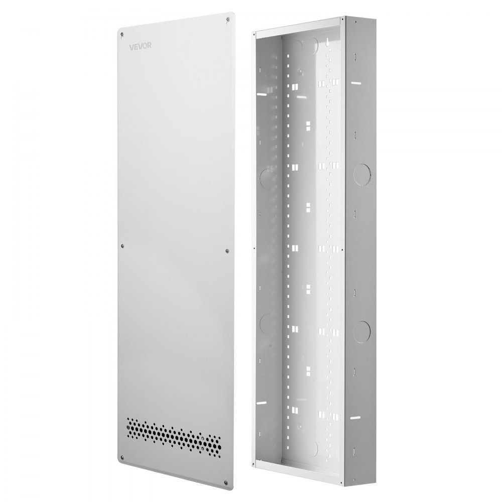 VEVOR Scatola Gestione Cablaggio Strutturato con Ante 1090 x 383 x 1 mm Contenitore Cavi Elettrici, Acciaio Laminato a Freddo, da Incasso, da Parete, Coperchio Incernierato, Sportello Ventilato