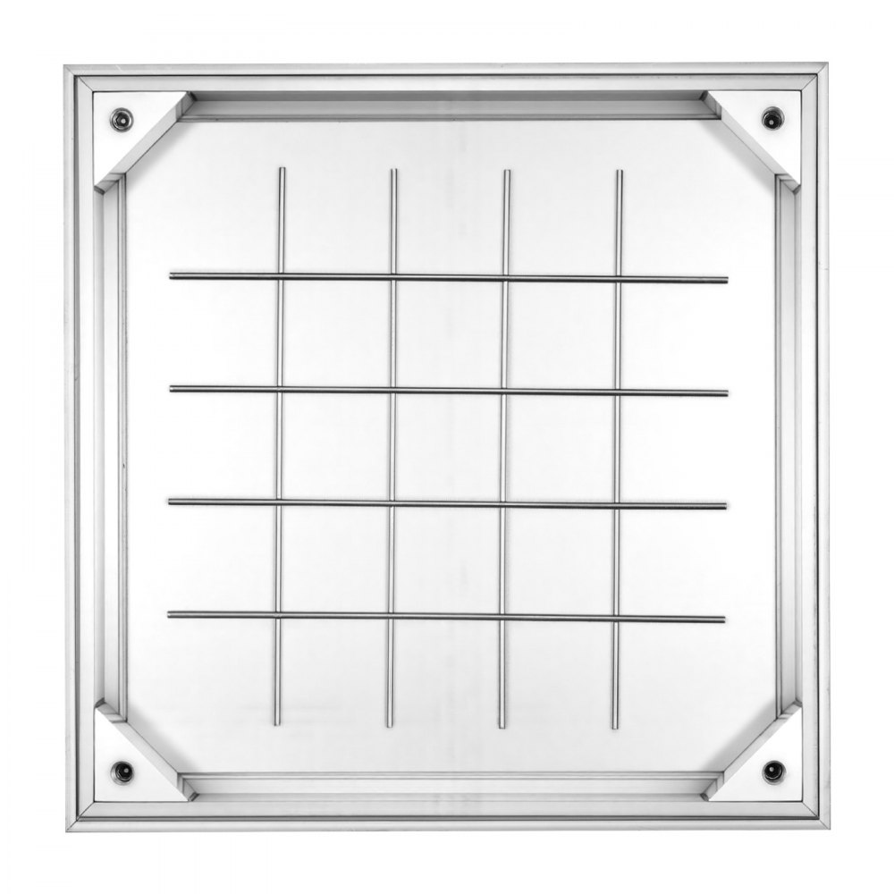 VEVOR Chiusino Pedonabile con Telaio 400 x 400 mm, Chiusino Carrabile con Telaio per Canale di Drenaggio in Acciaio al Carbonio Superficie Antiscivolo Copertura di Accesso per Ispezione Canali