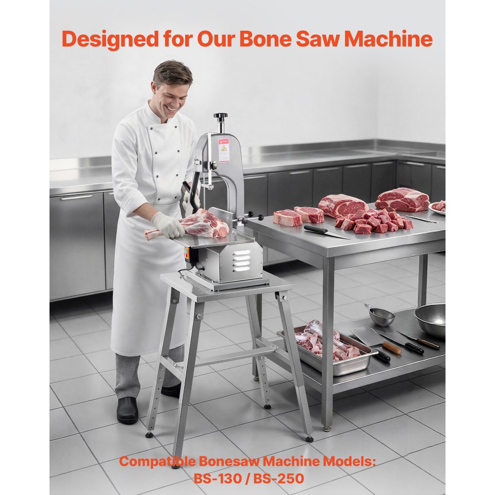 VEVOR Supporto per Troncatrice a Nastro per Carne Ossa, Accessorio Base per Troncatrice Elettrica a Nastro per Carne Ossa Altezza Regolabile 60–100 cm Telaio a Forma di H Piedini Antiscivolo