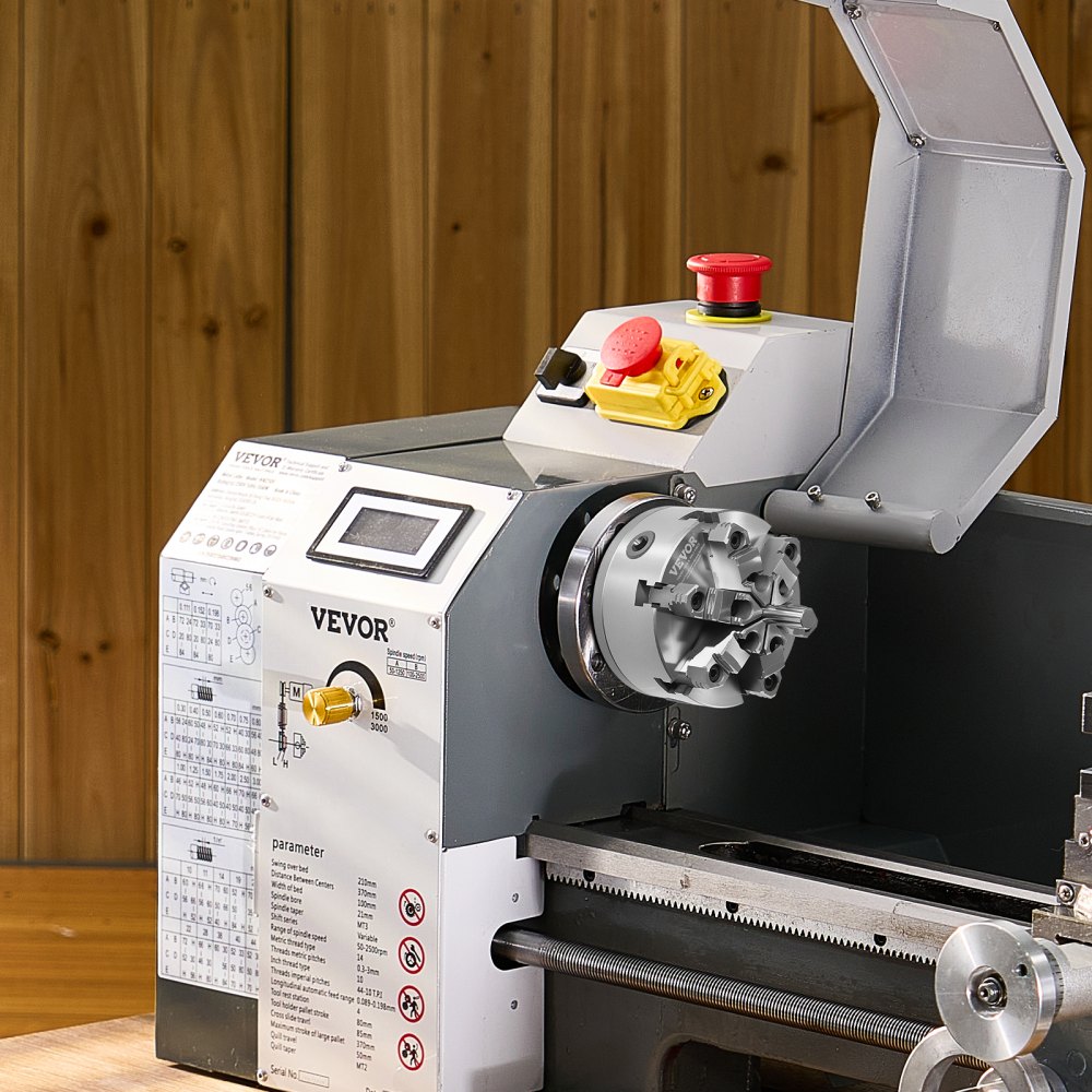 VEVOR 6-jaw chuck, 160 mm, self-centering chuck with D1-4 cam lock carrier plate, 3-145 mm clamping range with T-bolts, HT300 material, for wood and metal lathes