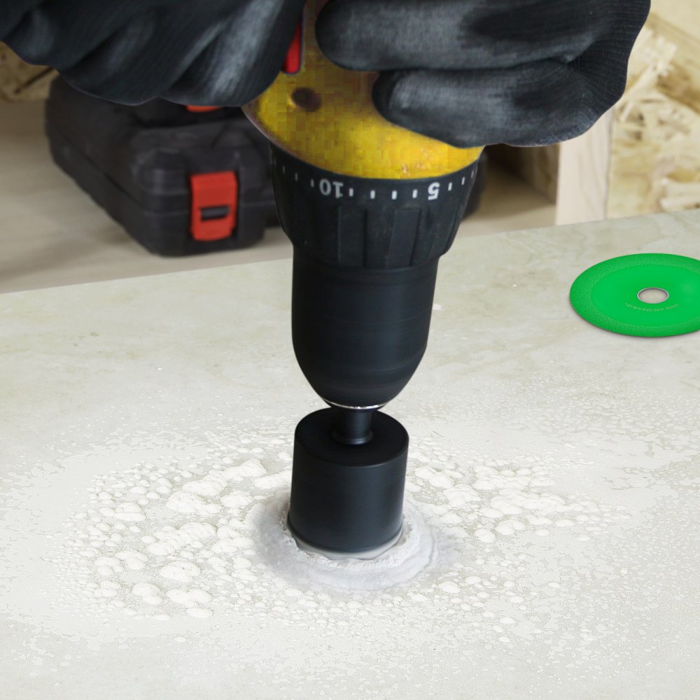 VEVOR Set di Punte diamantate per Carotatore, 7 Pezzi 6/6/6/20/25/35/50mm Kit a Tazza diamantata, con Punta per Fresatura a Dito Lama a Punta Conica e Custodia per Secco e Bagnato, Punte diamantate