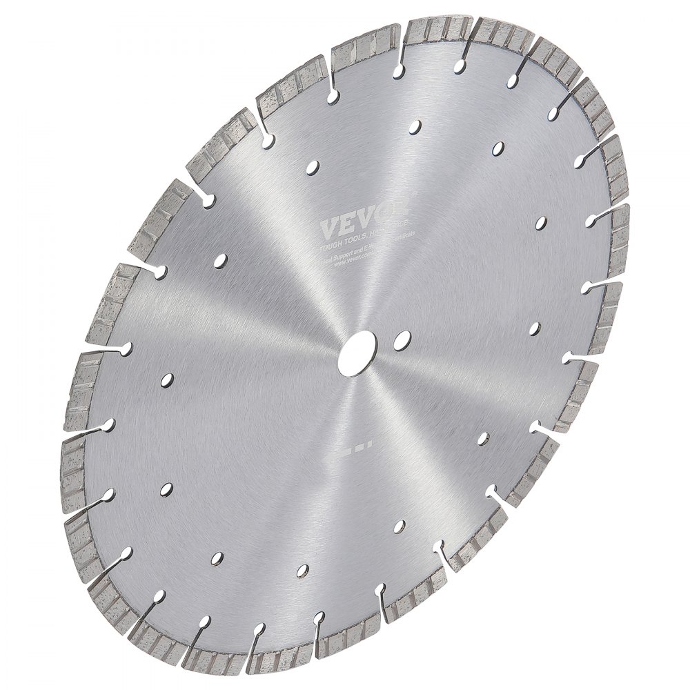 VEVOR Diamond Saw Blade, 14 inch/350 mm Concrete Saw Blade for Wet or Dry Work, 0.47 inch/12 mm Wavy Teeth, Diamond Segment Saw Blade, Universal Center Hole Diameter 1 inch/25.4 mm, for Concrete, Cement Slabs, Tiles, Bricks