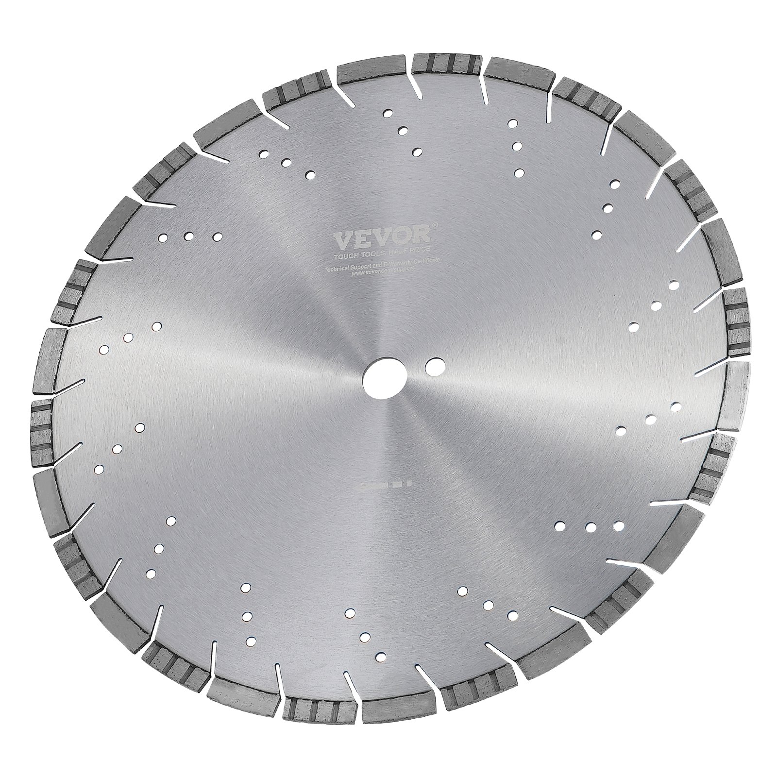 VEVOR Diamond Saw Blade, Concrete Saw Blade, 40 cm, for wet or dry work, 12 mm diamond segment saw blade with angled teeth, center hole diameter 25.4 mm, for concrete, cement slabs, tiles, bricks