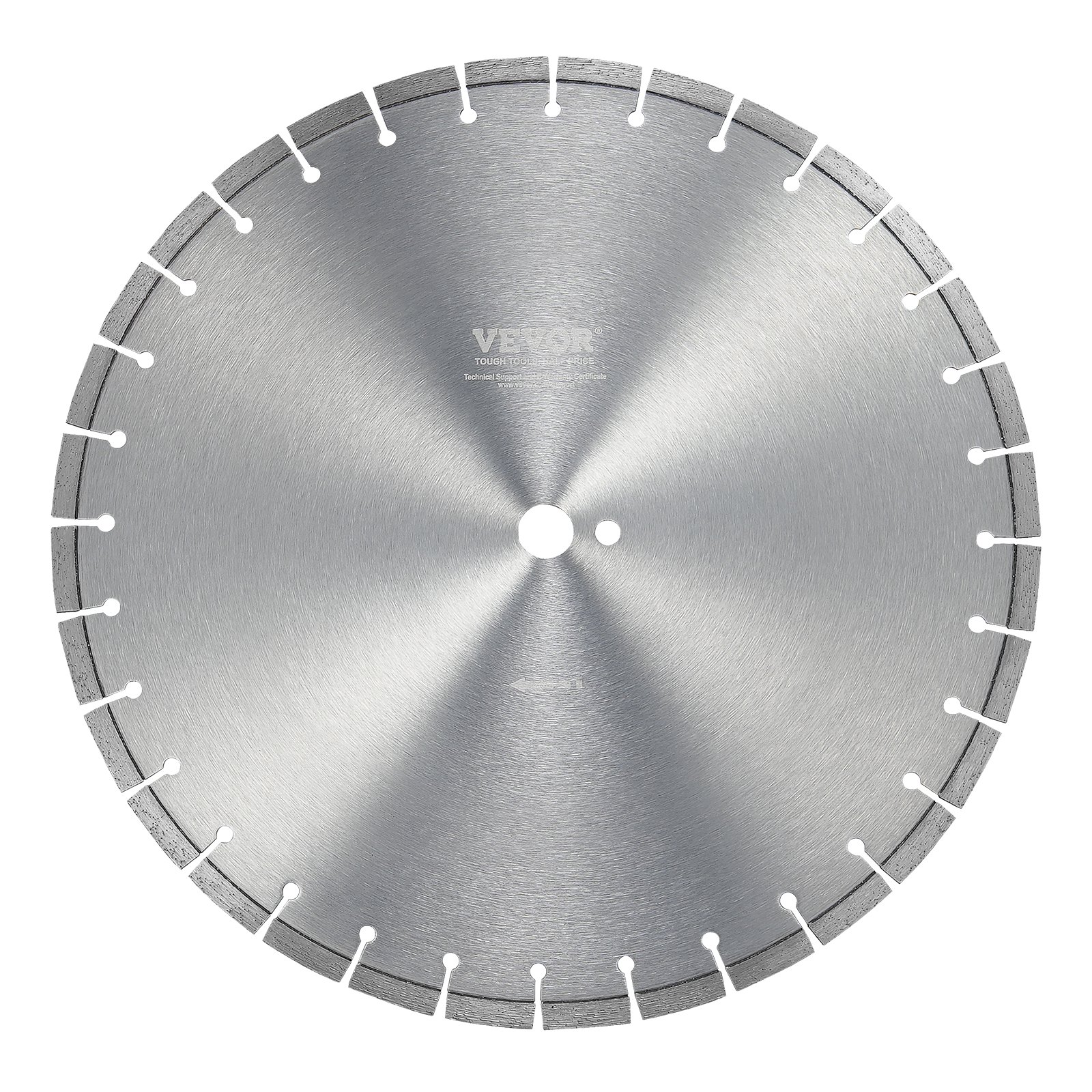 VEVOR Lama per troncatrice diamantata per calcestruzzo da 45 cm lavori a secco o a umido, Lama per troncatrice a segmenti diamantati da 12 mm con denti piatti, diametro del foro centrale 25,4 mm