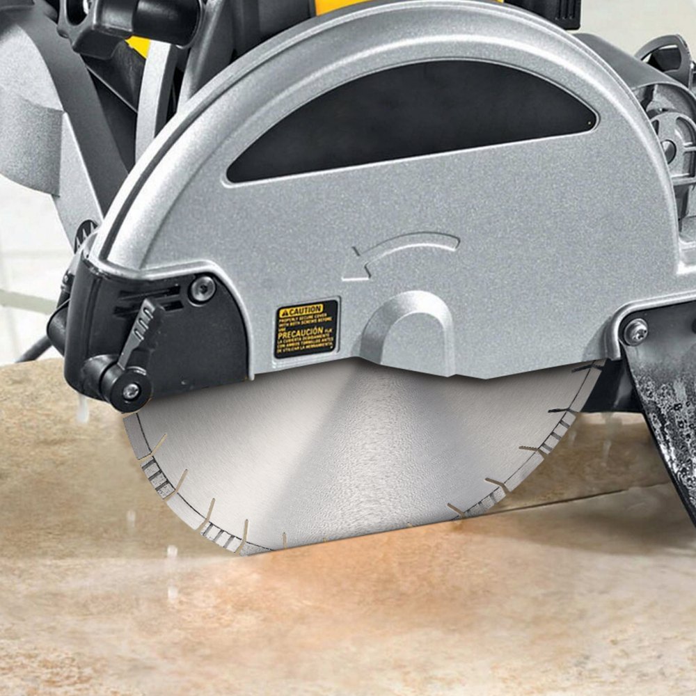 VEVOR Lama per troncatrice diamantata per calcestruzzo da 45 cm per lavori a secco o a umido, Lama per troncatrice a segmenti diamantati da 12 mm con denti obliqui, diametro del foro centrale 25,4 mm,