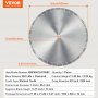 VEVOR Diamond Saw Blade, Concrete Saw Blade, 50 cm, for wet or dry work, 12 mm diamond segment saw blade with angled teeth, center hole diameter 25.4 mm, for concrete, cement slabs, tiles, bricks