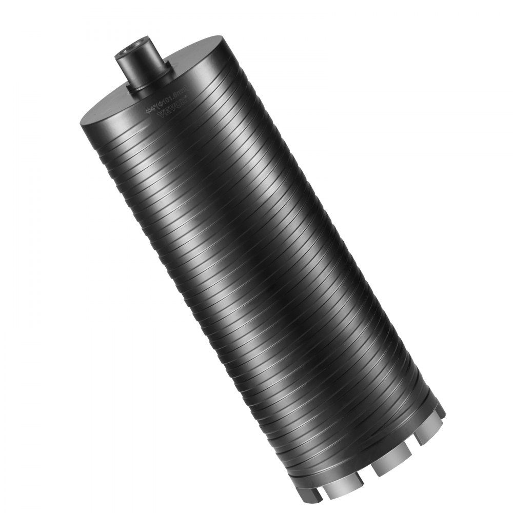 VEVOR core drill, 101.6 mm wet/dry diamond core drill for bricks and blocks, concrete core drill with guide drill and saw blade, 241.3 mm drilling depth, 5/8 inch-11 internal thread, laser welded