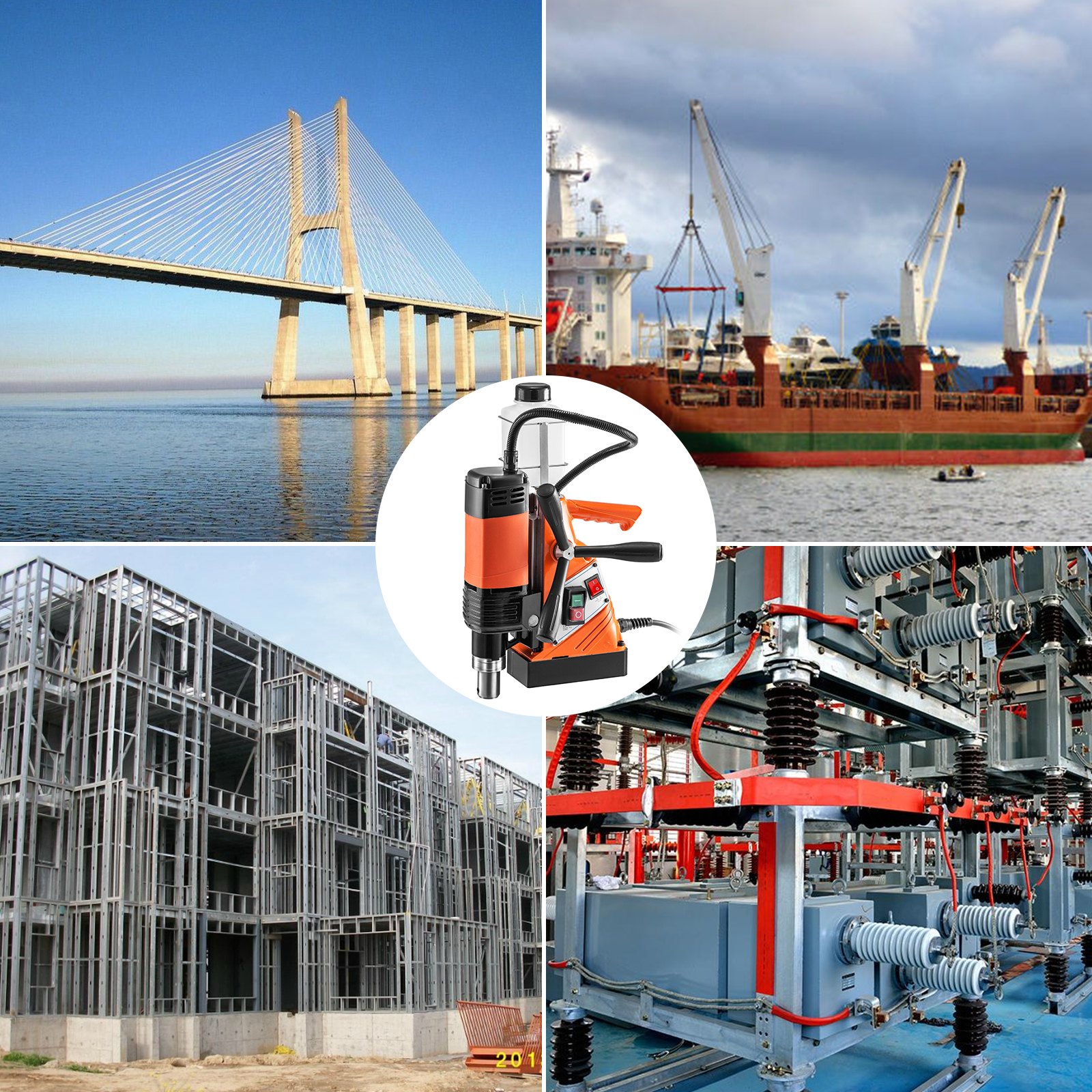 VEVOR Trapano Magnetico da Banco Diamante Macchina per Carotaggio con 11 Punte