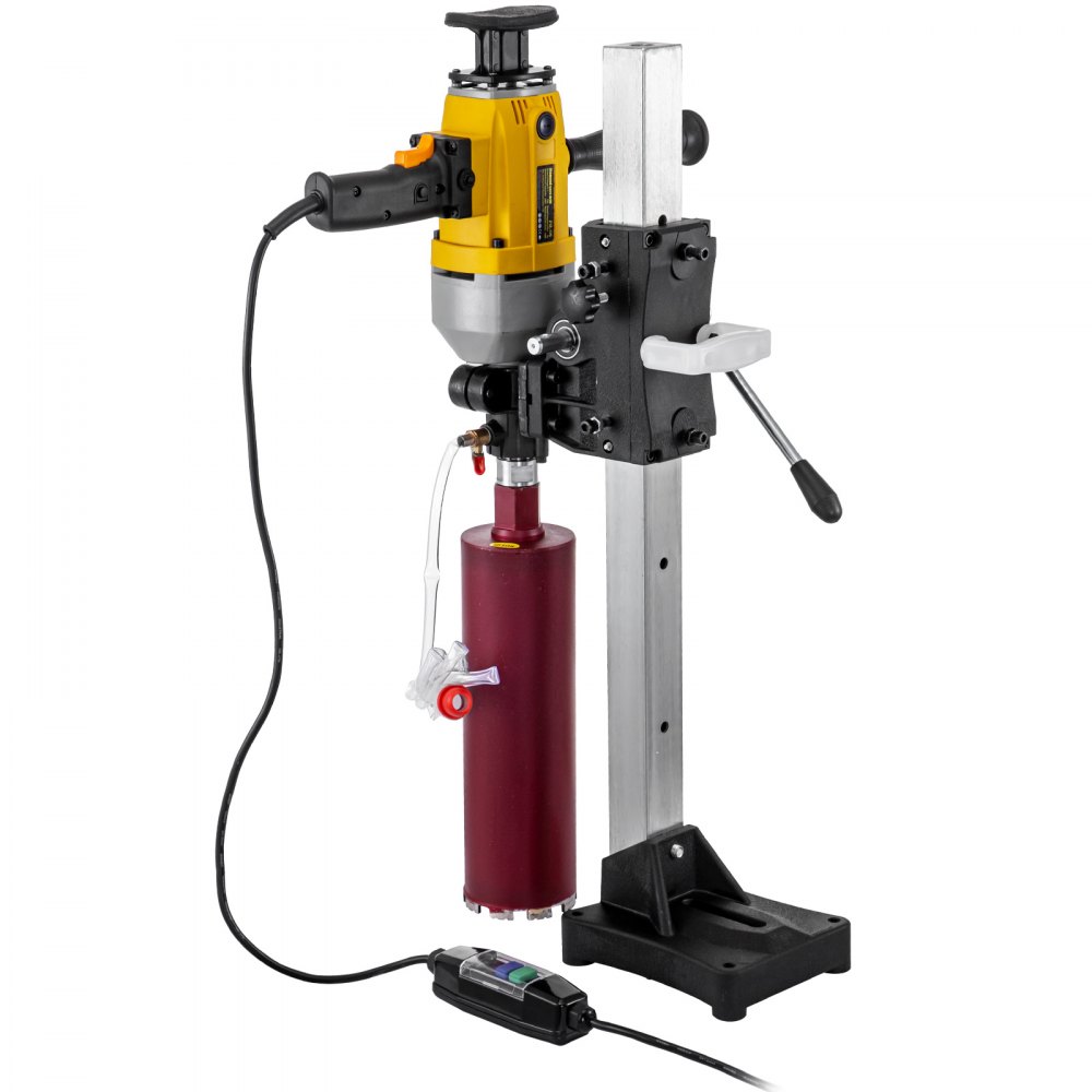 VEVOR Macchina per Carotaggio con Doppia Funzione, Trapano a Colonna 1980w, Trapano a Colonna da Banco, con Ingresso in Rame, Core Drill Rig, Usato a Terra oppure Parete per Eseguire Fori in Verticale