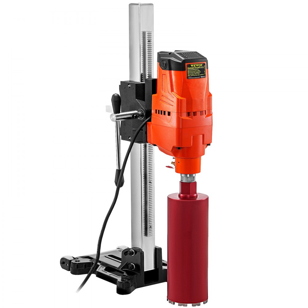 VEVOR Macchina per Carotaggio con Base Rotabile a 45 Gradi, Trapano a Colonna 4800w, Trapano a Colonna da Banco, con Ingresso in Rame, Core Drill Rig, Usato nella Perforazione di Cemento Armato