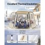 VEVOR Tenda a Cupola Pop-Up,  336 x 305 x 220 cm, Impermeabile e Resistente ai Raggi UV, Tenda da Campeggio Trasparente, con Finestre, Vista Panoramica a 540°, per 8 a 10 Persone, Patio, Cortile