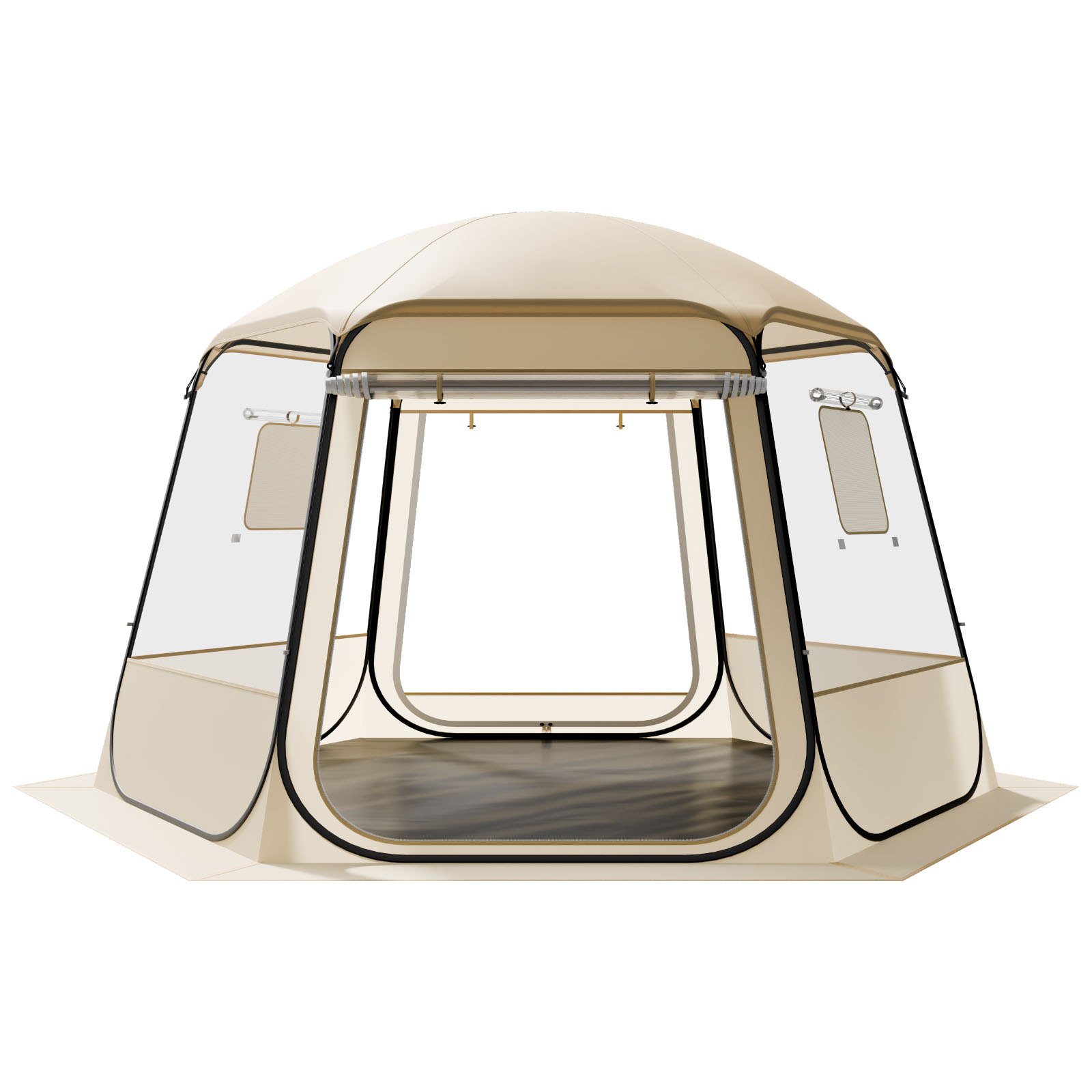 VEVOR Tenda a Cupola Pop-Up,  336 x 305 x 220 cm, Impermeabile e Resistente ai Raggi UV, Tenda da Campeggio Trasparente, con Finestre, Vista Panoramica a 540°, per 8 a 10 Persone, Patio, Cortile