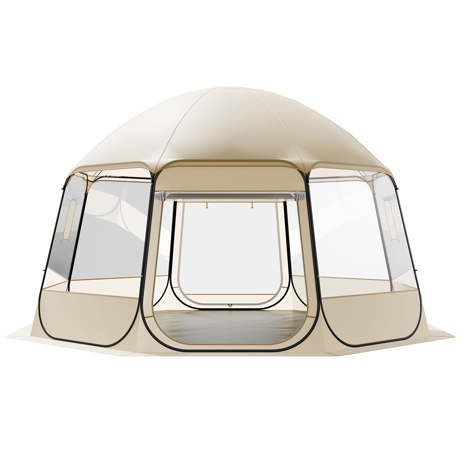 VEVOR Tenda a Cupola Pop-Up,  458 x 432 x 230 cm, Impermeabile e Resistente ai Raggi UV, Tenda da Campeggio Trasparente, con Finestre, Vista Panoramica a 540°, per 12 a 15 Persone, Patio, Cortile
