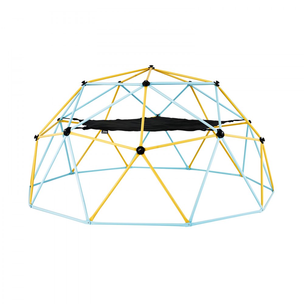 VEVOR Cupola da Arrampicata Geometrica per Bambini da 3 a 10 Anni, Cupola d'Arrampicata 305 cm con Amaca e Altalena, Portata 340 kg, con Maniglia da Arrampicata, Parco Giochi per Interno Esterno