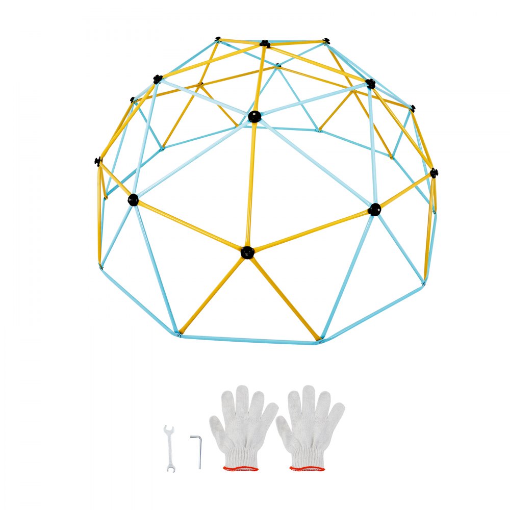VEVOR Cupola da Arrampicata Geometrica per Bambini da 3 a 10 Anni, Arrampicatoio a Cupola 366 cm, Supporta 340 kg, con Maniglia da Arrampicata, Parco Giochi all'Aperto, Cortile, Giardino