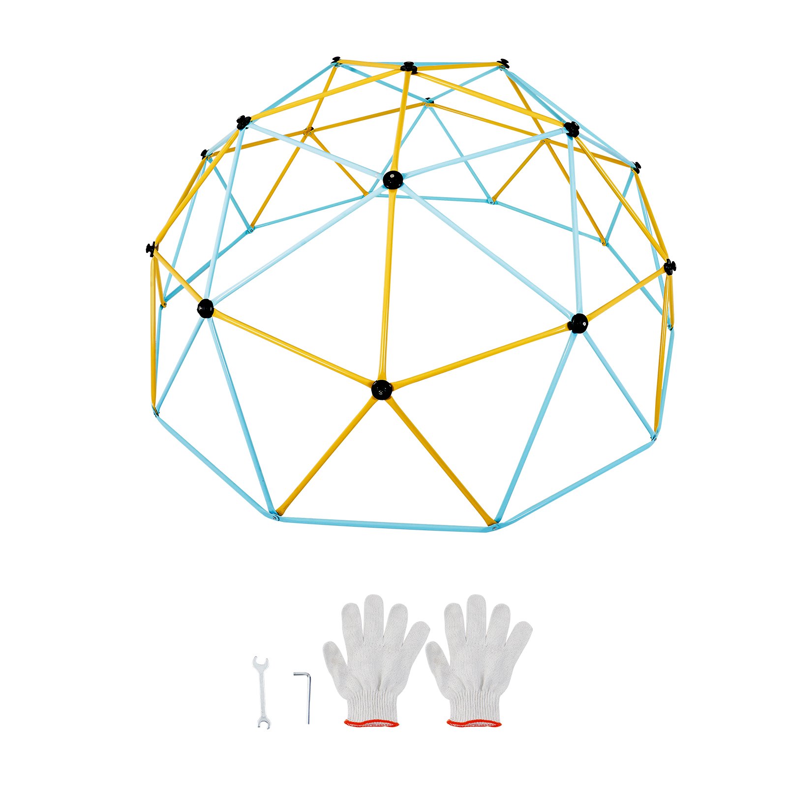 VEVOR Cupola da Arrampicata Geometrica per Bambini da 3 a 10 Anni, Arrampicatoio a Cupola 366 cm, Supporta 340 kg, con Maniglia da Arrampicata, Parco Giochi all'Aperto, Cortile, Giardino