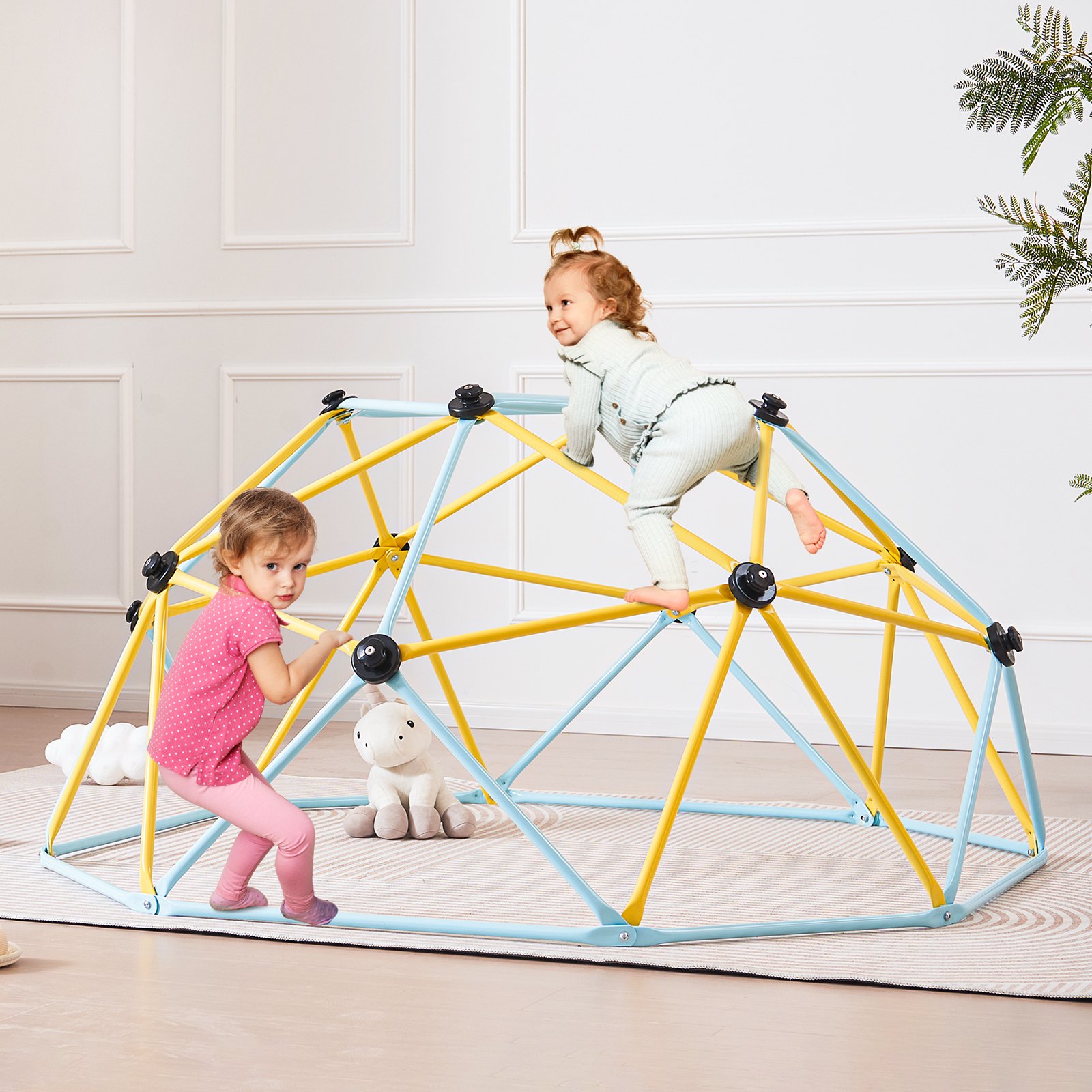 VEVOR Cupola da Arrampicata Geometrica per Bambini da 3 a 9 Anni, Cupola da Arrampicata 183cm, Supporta 600 libbre, Maniglia da Arrampicata, Montaggio Facile, Parco Giochi all'Aperto, Cortile