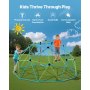 VEVOR Struttura da Arrampicata Geometrica a Cupola Larghezza 305 cm con Altalena e Amaca, Capacità di Carico 453 kg, Attrezzatura da Arrampicata per Bambini dai 3 ai 10 Anni, Parco Giochi Giardino
