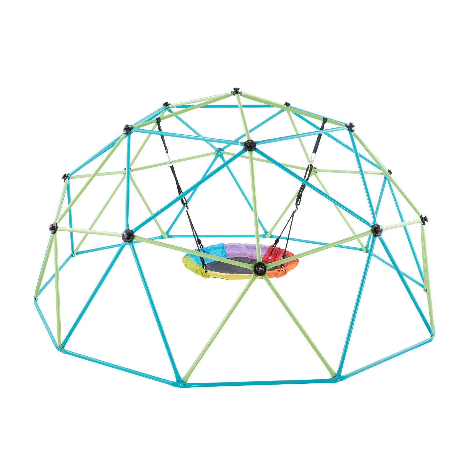 VEVOR Struttura da Arrampicata Geometrica a Cupola Larghezza 305 cm con Amaca, Carico 453 kg, Attrezzatura da Arrampicata per Bambini dai 3 ai 10 Anni, Parco Giochi Giardino Esercizio da Esterno