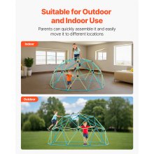 VEVOR Struttura da Arrampicata Geometrica a Cupola Larghezza 305 cm con Palloni da Basket, Carico 453 kg, Attrezzatura da Arrampicata per Bambini dai 3 ai 10 Anni, Parco Giochi Giardino