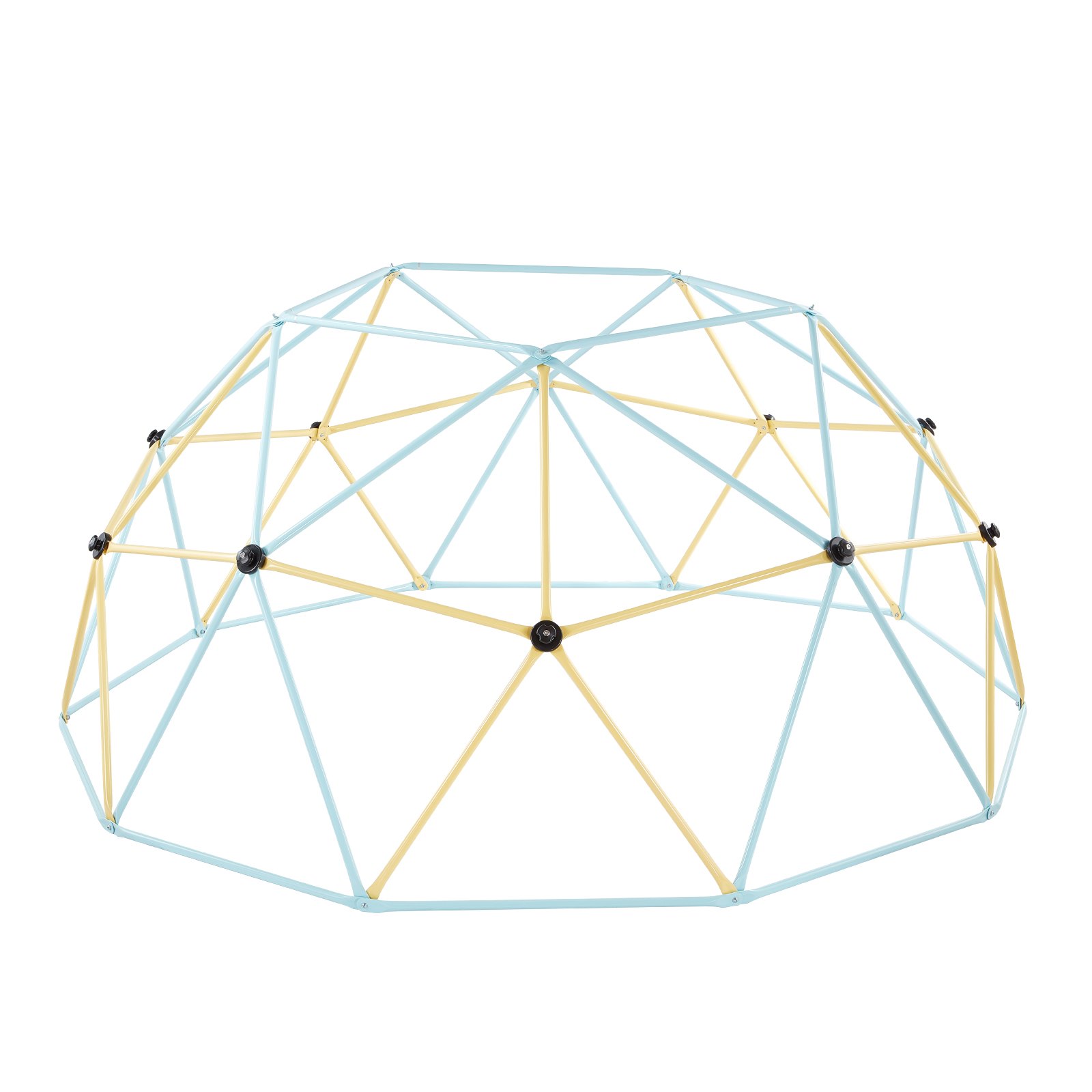 VEVOR Struttura da Arrampicata Geometrica con Cupola da Arrampicata e Rete (305 cm), Capacità di Carico 453 kg, Attrezzatura da Arrampicata per Bambini dai 3 ai 10 Anni, Parco Giochi, Blu Giallo
