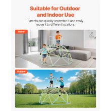 VEVOR Struttura da Arrampicata Geometrica a Cupola Larghezza 183 cm, Carico 270 kg, Attrezzatura da Arrampicata per Bambini dai 3 ai 10 Anni, Parco Giochi Giardino Esercizio da Esterno Blu Verde