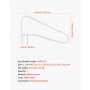 VEVOR Corrimano per Piscina 137,1 x 81,3 cm, Carico di 100 kg Maniglia Polimerica per Piscina, Manicotto Antiscivolo Staccabile, Montaggio a Incasso, per Centri Benessere, Parchi Acquatici