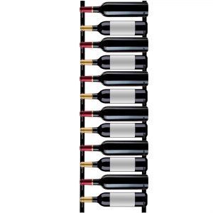 TheRackCo. Portabottiglie Da Parete Serie Wall – Doppia Fila 12 Bottiglie + Cavatappi Incluso – Design Industriale Nero - 4