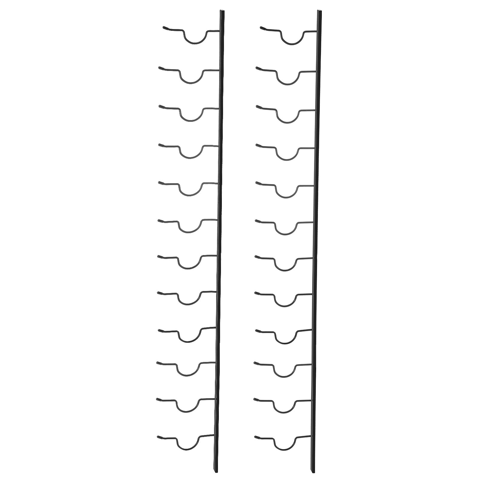 VEVOR Portabottiglie Vino da Parete GBZJ-F12, 122 x 15 x 2.5cm Scaffale Portabottiglie a Parete in Acciaio Q235, Scaffale Portabottiglie di Vino da 12 Bottiglie, 4 kg Porta Vino da Parete di Nero