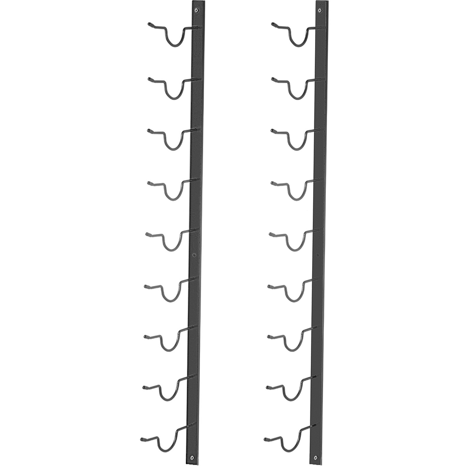 VEVOR GBZJ-F9 Portabottiglie di Vino da Parete, 900 x 150 x 25 mm Scaffale Portabottiglie a Parete in Acciaio Q235, Scaffale Portabottiglie di Vino da 9 Bottiglie, 2,3 kg Porta Vino da Parete di Nero