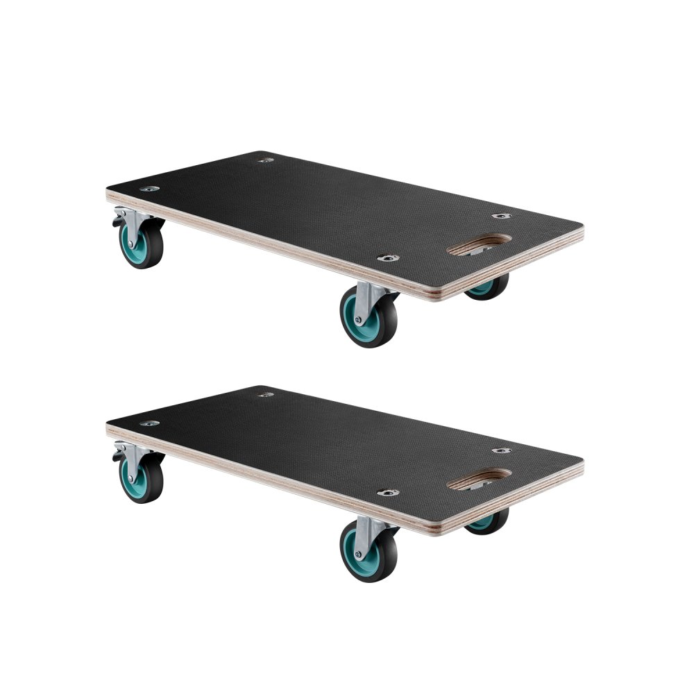 VEVOR Carrello per Mobili, Capacità di Carico di 250 kg Carrello Piatto Multifunzionale Rettangolare con 4 Ruote Silenziose in TPR, per Pianoforte, Divano, Lavatrice, Frigorifero, 2 Pezzi, Nero
