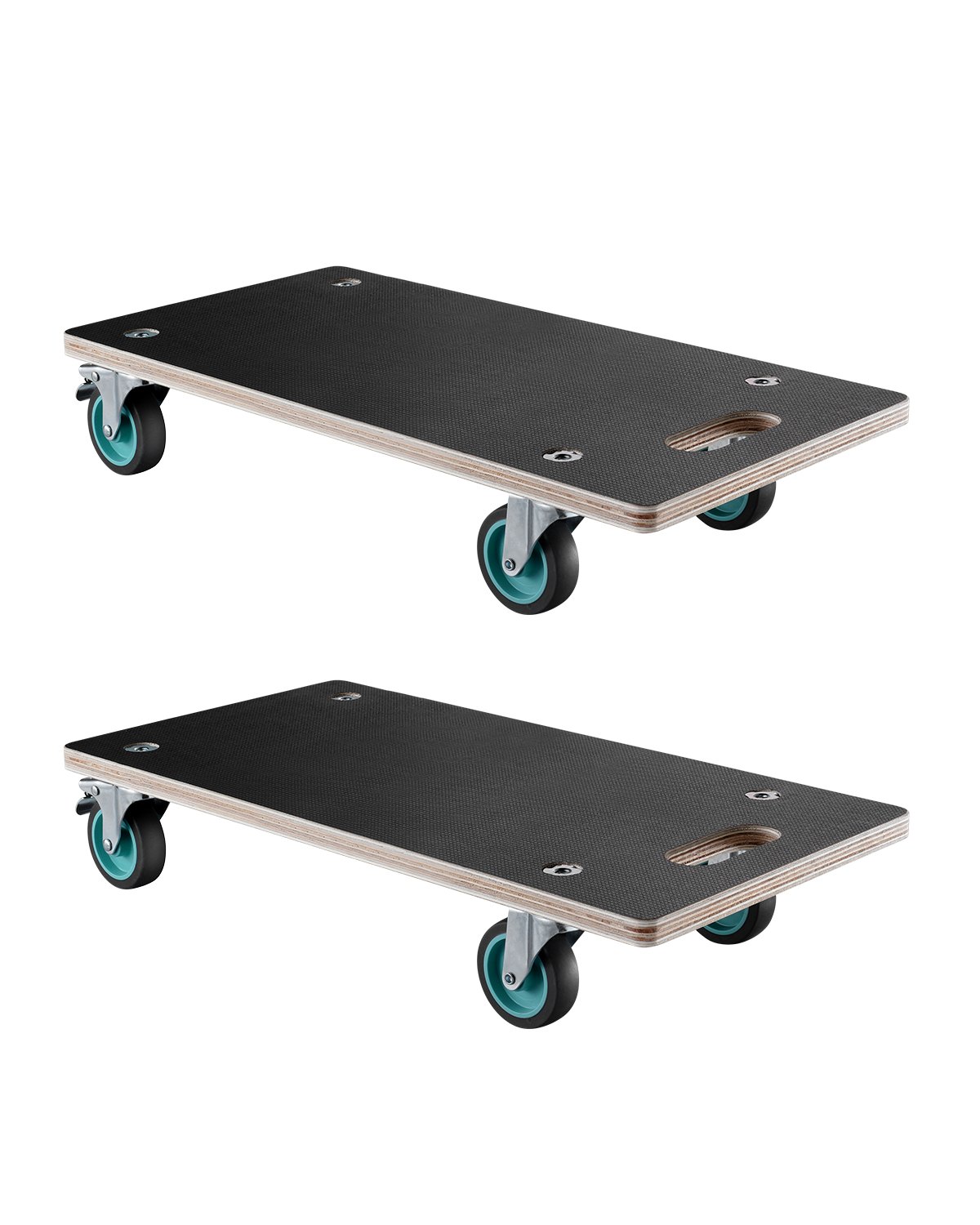 VEVOR Carrello per Mobili, Capacità di Carico di 250 kg Carrello Piatto Multifunzionale Rettangolare con 4 Ruote Silenziose in TPR, per Pianoforte, Divano, Lavatrice, Frigorifero, 2 Pezzi, Nero