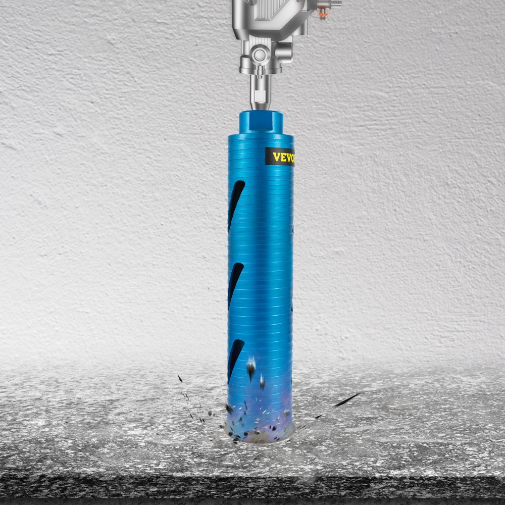 VEVOR Punta per carotaggio a secco, attacco con codolo 5/8"-11 diametro 76,2 mm con punta pilota e lama da 4,5", profondità 241,3 mm, utensile per carotaggio diamantato, punte per seghe a tazza