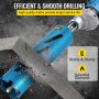 VEVOR Punta per carotaggio a secco, attacco con codolo 5/8"-11 diametro 76,2 mm con punta pilota e lama da 4,5", profondità 241,3 mm, utensile per carotaggio diamantato, punte per seghe a tazza
