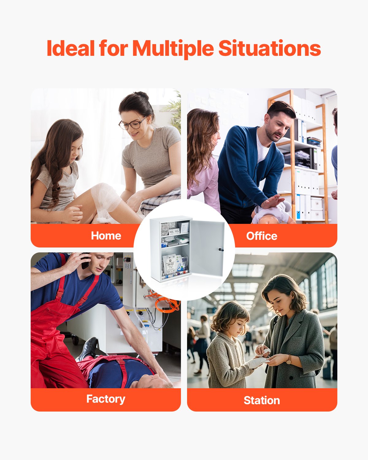 VEVOR First Aid Cabinet with 3 Shelves, 1000-Piece Medicine Cabinet Set, Wall-Mounted Medicine Cabinet, OSHA & ANSI 2015 (Class A), Metal Emergency Medicine Box, for Business and Construction Sites