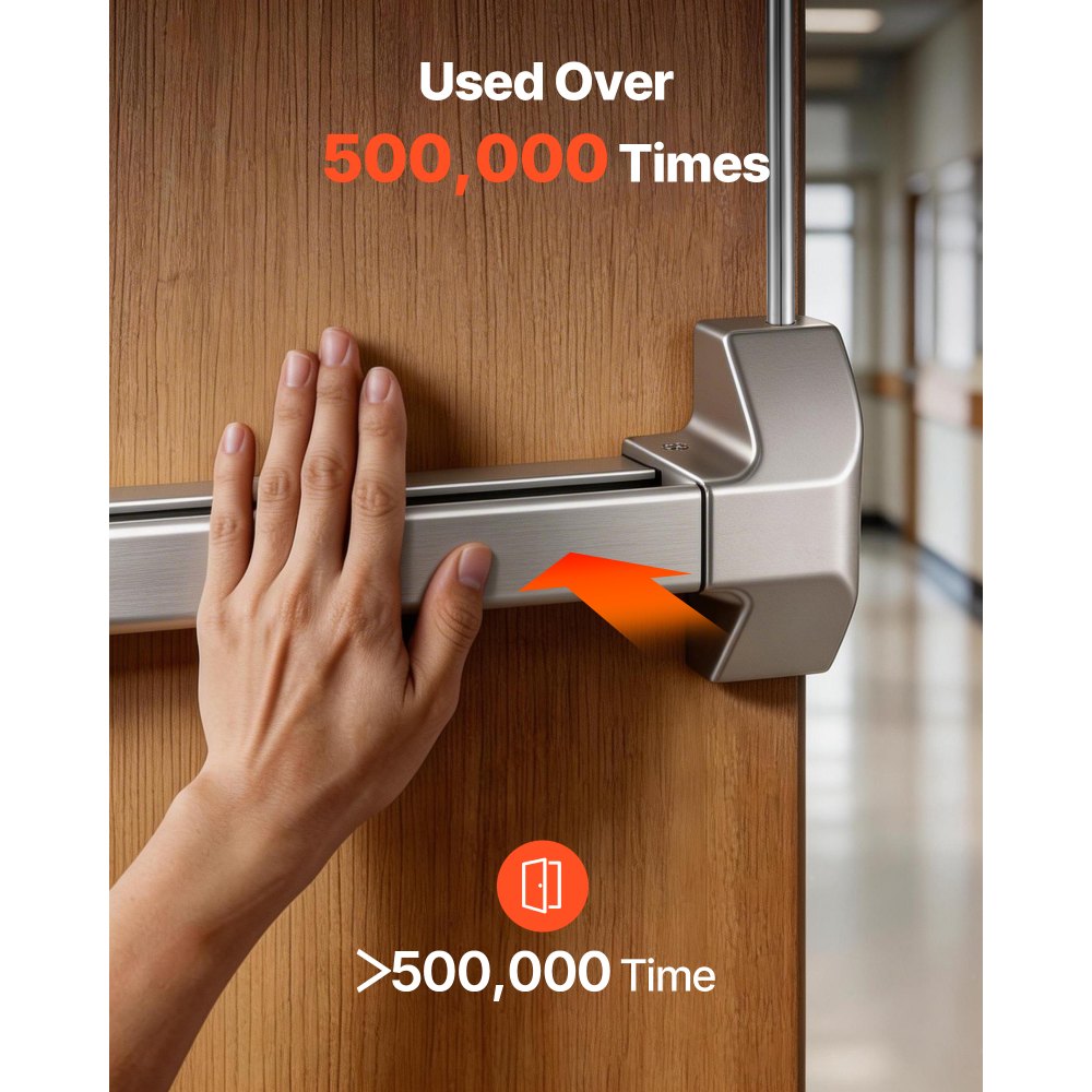 VEVOR Dispositivo Antipanico con Barra di Spinta Commerciale in Acciaio Inox da 711 mm per Porte di Uscita, Ferramenta di Emergenza Asta Superiore Verticale e Adesivo, per Porte in Legno o Metallo