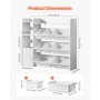 VEVOR Scaffale per Giocattoli a 4 Ripiani Organizzatore per Giocattoli Bianco