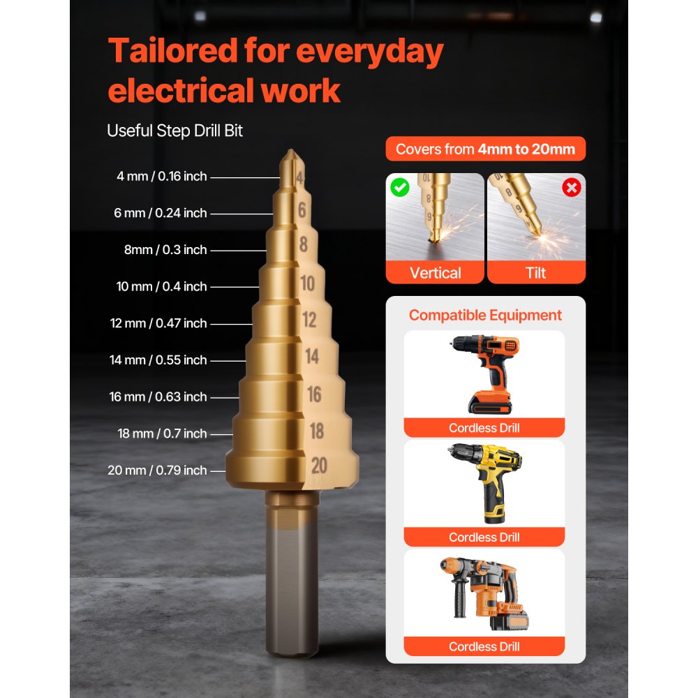 VEVOR Kit di Perforazione Manuale, Set di Punzoni per Espulsione a Cricchetto SLUG-Buster da 1,27 a 5,08 cm, con Chiave a Cricchetto 6 Dimensioni di Matrice, in Acciaio 40Cr Ko per Alluminio