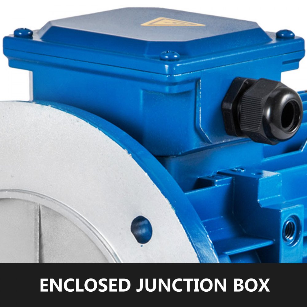 Motore Elettrico Trifase 4poli B5 1500rpm 400v 1.5kw Colore Blu ø24mm Alluminio