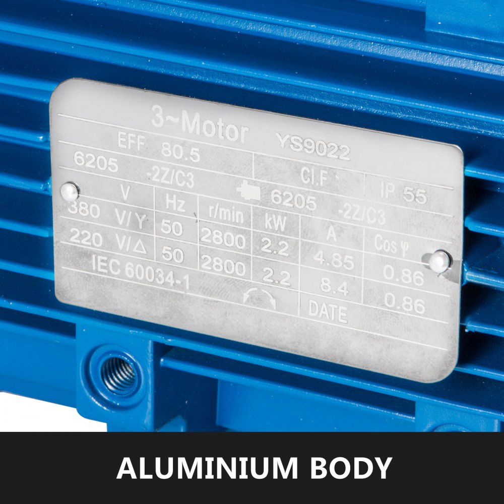 Rigid Base Motor B14 Mounting 3000rpm 400v Voltage 2 Pole Power 2.2kw